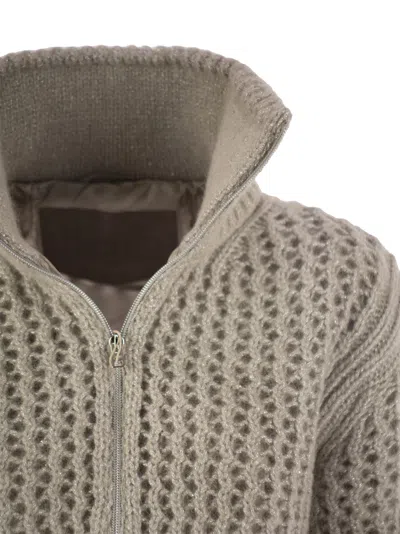 Herno Cardigan In Alpaca And Wool Yarn