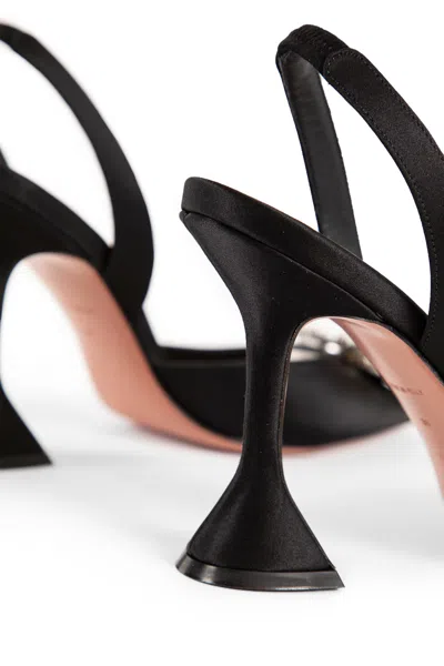 Amina Muaddi Begum Sling Satin Azur White Crysta In Multi