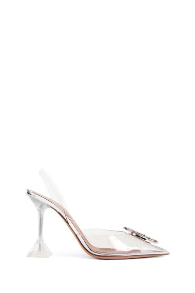 Amina Muaddi Transparent Begum Glass Slingback Heels In Colorless