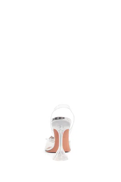 Amina Muaddi Transparent Begum Glass Slingback Heels In Colorless