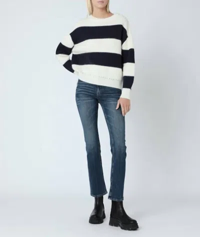 Berenice Stripe Sweater In Navy In Grey