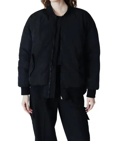 Deluc Kai Reversible Bomber Jacket In Black In Blue