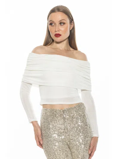 Alexia Admor Hannah Off The Shoulder Long Sleeve Top In Multi