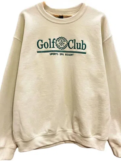 Sweet Claire Women's Embroidered Golf Club Sweatshirt In Beige In Beige