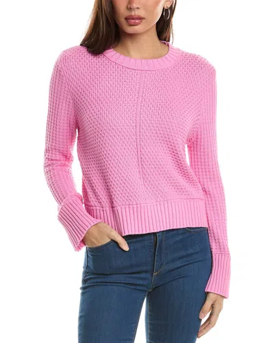 Hannah Rose Honeycomb Knit Cashmere-blend Sweater In Pink