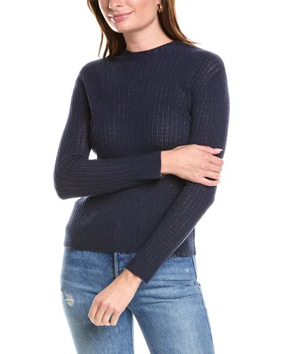 27 Miles Malibu Fitted Shallow Wool-blend Top In Blue