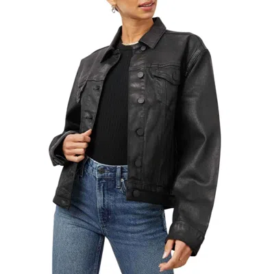 Rails Mulholland Trucker Jacket In Coated Noir In Black