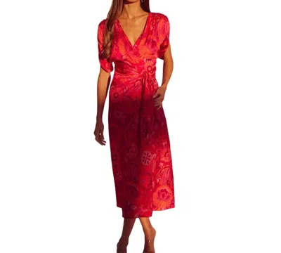 Misa Francesca Midi Dress In Flora Corsica Fuschia In Multi