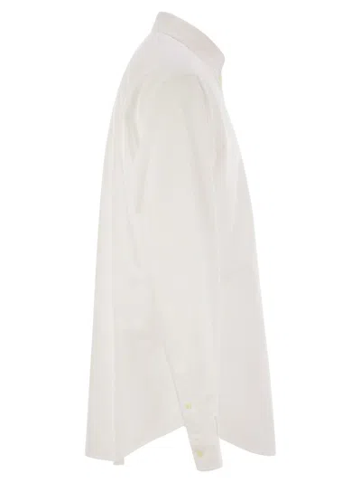 Polo Ralph Lauren Slim Fit White Cotton Shirt With Embroidered Logo