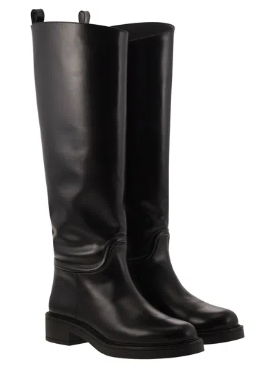 Stuart Weitzman Celia Mini Leather Boot With Lightweight Heel