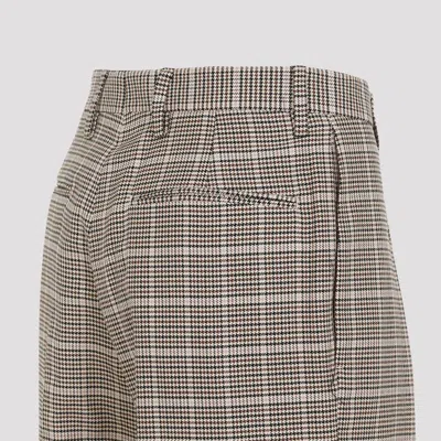 Dries Van Noten Portia Checked Pants In Beige