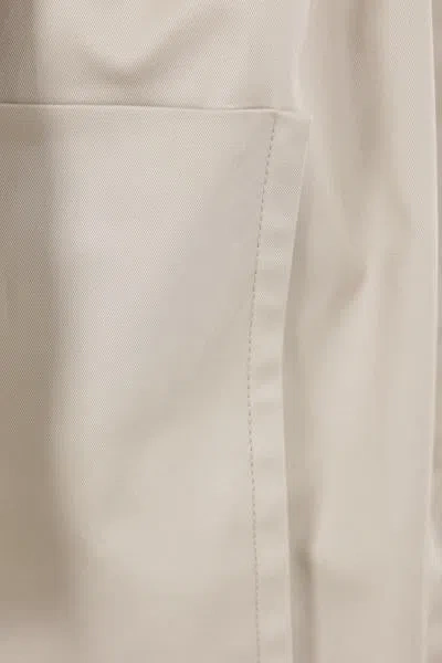 Saint Laurent Saharienne Belted Cotton Dress In Brown