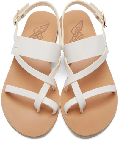 Shop Ancient Greek Sandals White Leather Alethea Sandals