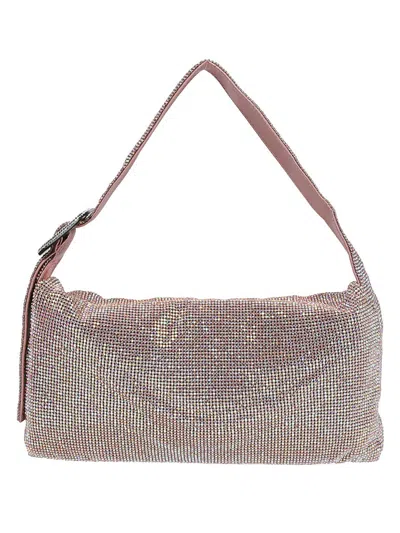Benedetta Bruzziches Vittissima Rhinestone-embellished Shoulder Bag In Gold