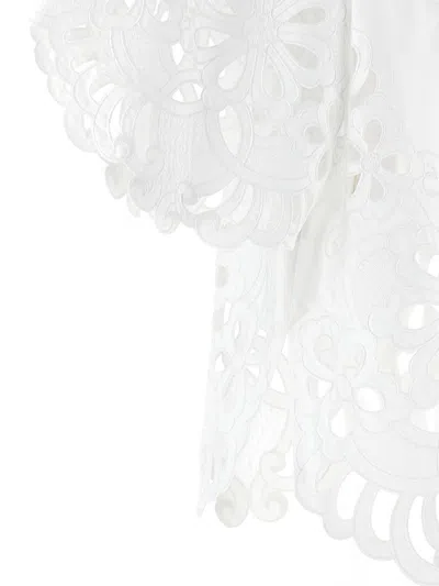 Dolce & Gabbana Cut-out Embroidery Shirt With Scalloped Hem In White
