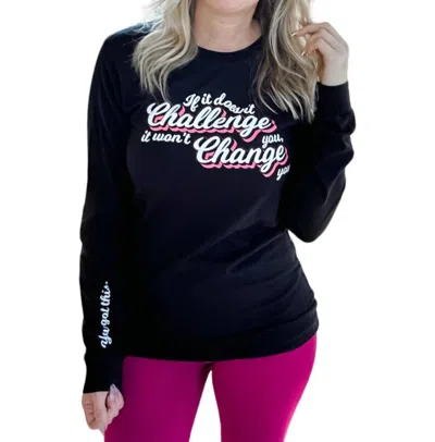 She Shed Challenge Sweater In Black In Blue