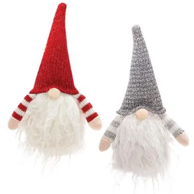 Homegifo *red/grey Santa Gnome Ornament 2 Asstd.