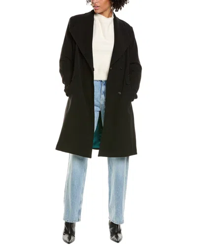 Via Spiga Crepe Coat In Black