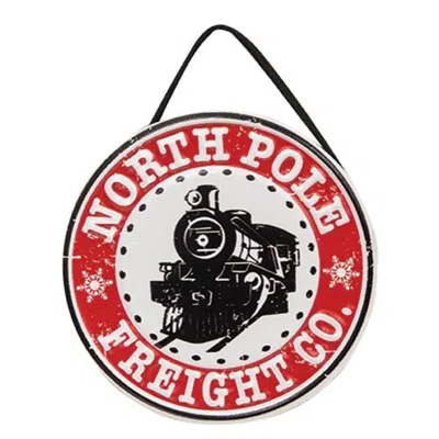 Homegifo North Pole Freight Co. Embossed Metal Ornament