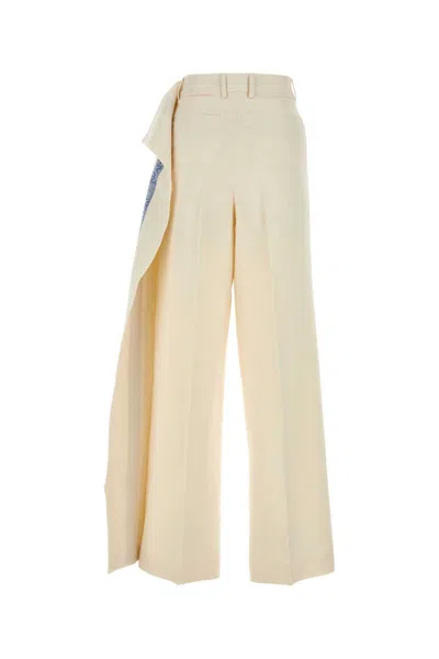 Jw Anderson Logo Band Panel Pants In White