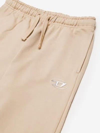 Diesel Oval D-embroidered Track Pants In Beige