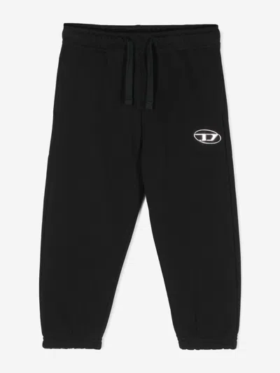 Diesel Oval D Branded Fleece Jogger Trousers In Black