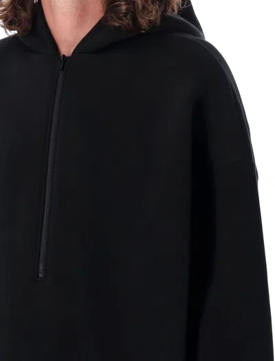 Shop Fear Of God Men's Oversized Half Zip Hoodie In Black