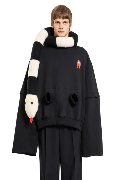 Walter Van Beirendonck Man Black Sweatshirts In Black