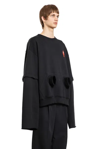 Walter Van Beirendonck Man Black Sweatshirts In Black