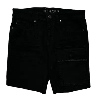 Si Tu Veux Men's Brutini Cargo Shorts In Jet Black