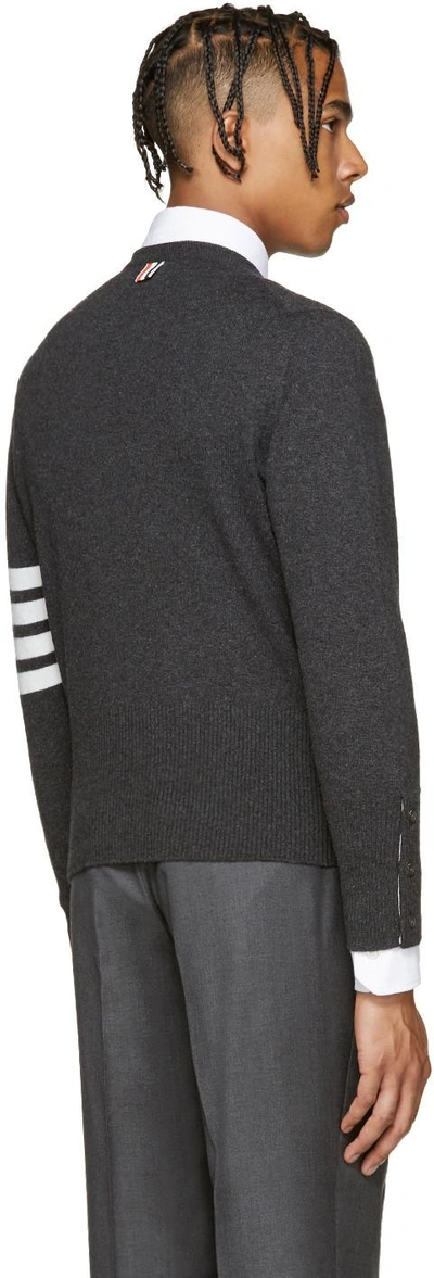Shop Thom Browne Grey Cashmere Pullover