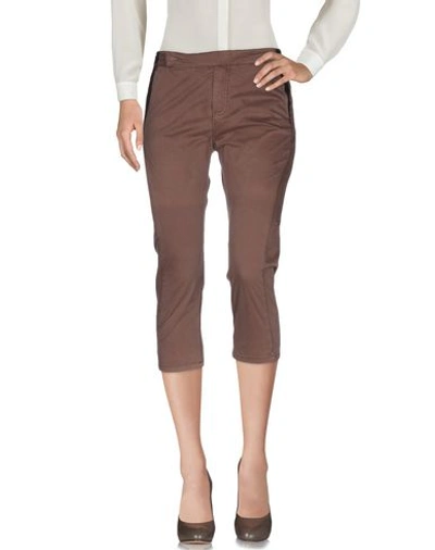 Dondup Cropped Trousers & Culottes In Cocoa