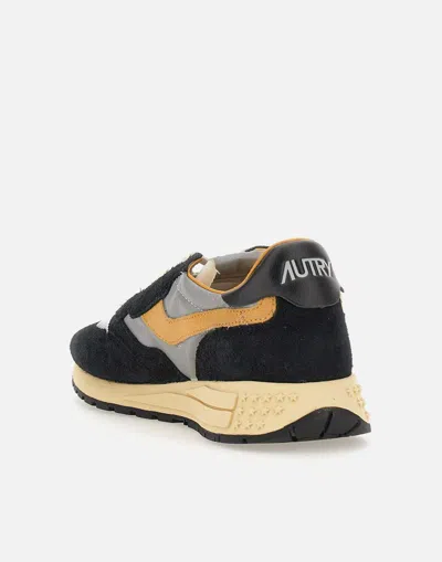 Autry Low Sneaker With Contrast Stitching And Mesh Panels In Silver