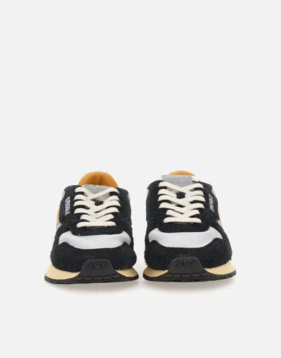 Autry Low Sneaker With Contrast Stitching And Mesh Panels In Silver