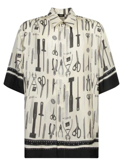 Fendi Multicolor Tools Print Shirt In White