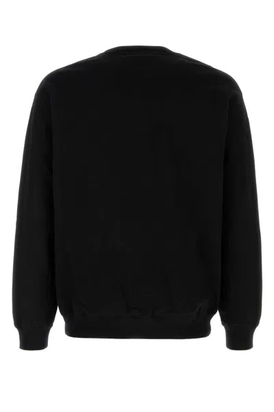 Gucci Black Crewneck Sweatshirt With Maxi Logo Print On The Front In Cotton Man In Black
