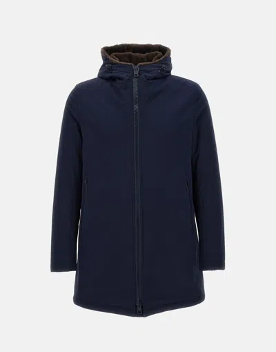 Herno Parka With Hood In Blue