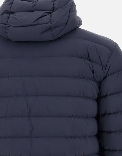 Herno Resort Bomber Jacket In Light Nylon Stretch In Blue