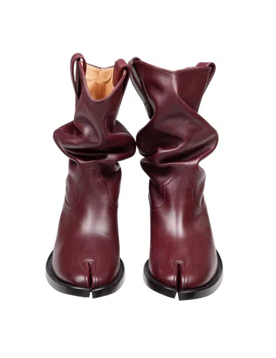 Shop Maison Margiela Tabi Cowboy Boots Made Of Calfskin In Red