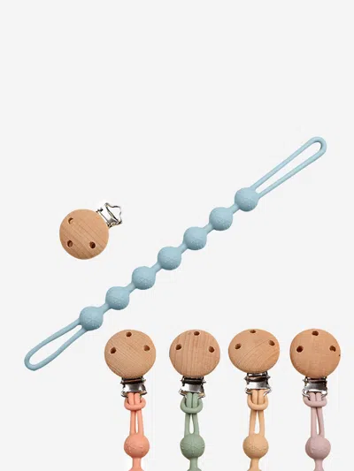 Bloom Bambini Baby Pacifier Clip And Teether In Blue