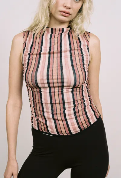 Fw24 Cam Top In Salmon Stripe