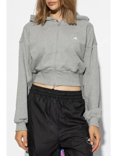 Shop Adidas By Stella Mccartney Cropped Zipped Hoodie