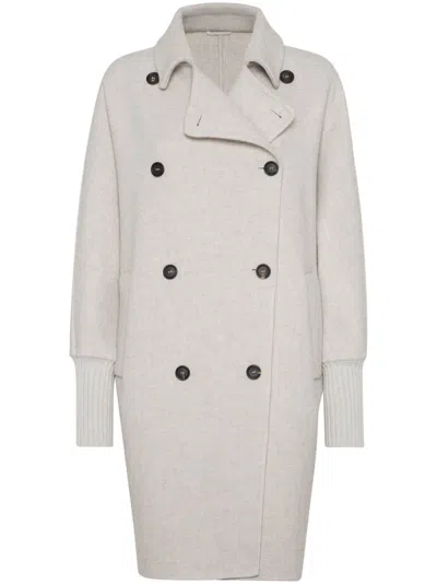 Shop Brunello Cucinelli Cashmere Double Breasted Coat