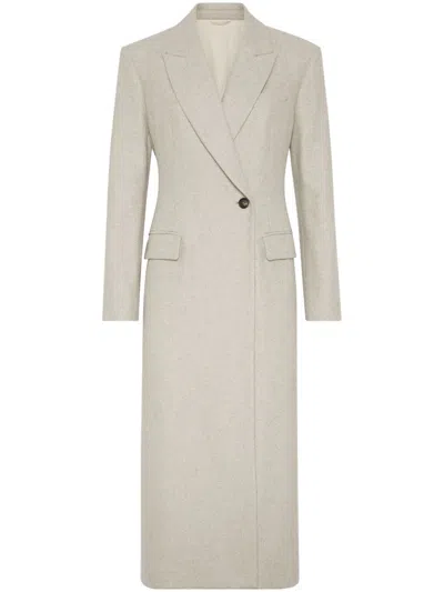 Brunello Cucinelli Wool Coat Peak Lapels