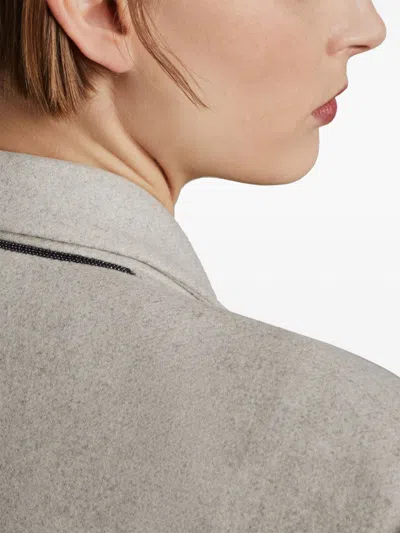 Brunello Cucinelli Wool Coat Peak Lapels