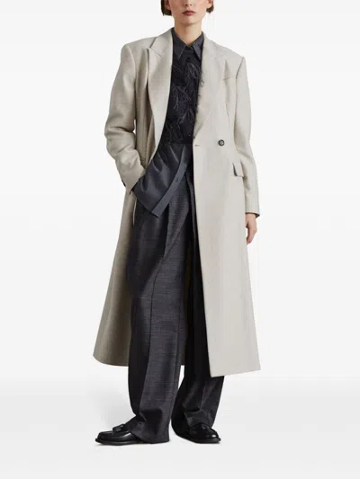 Brunello Cucinelli Wool Coat Peak Lapels