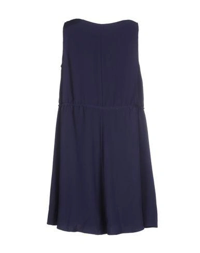 Shop Emporio Armani Short Dress In Dark Blue