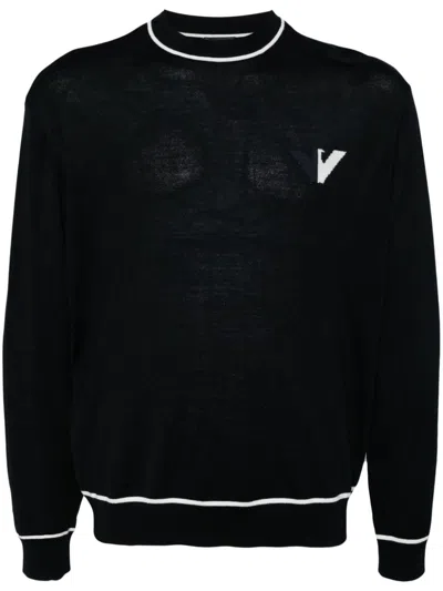 Shop Emporio Armani Wool Crewneck Sweater