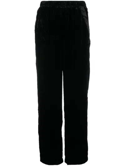Gold Hawk Black Gathered Sides Cropped Trousers