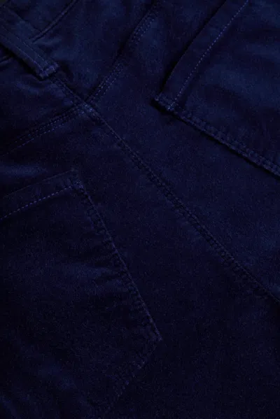 L'agence Clayton Wide Leg In Navy Velvet In Midnight